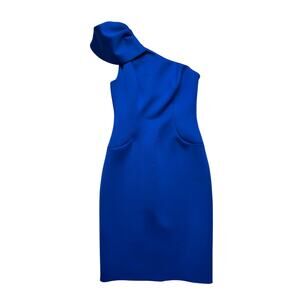 Elegant Royal Blue One-Shoulder Dress - 8